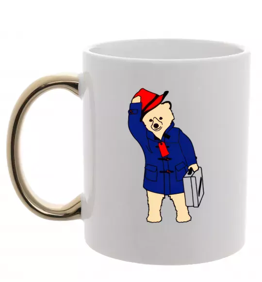 Чашка с цветной ручкой Паддінгтон Золото фото