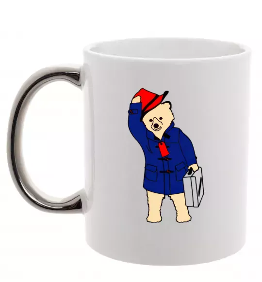 Чашка с цветной ручкой Паддінгтон Серебро фото