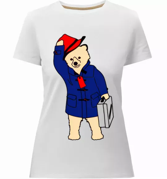 Женская премиум футболка Паддінгтон Белый фото