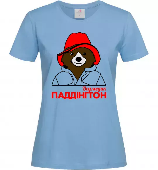 Женская футболка Ведмедик Паддінгтон Голубой фото