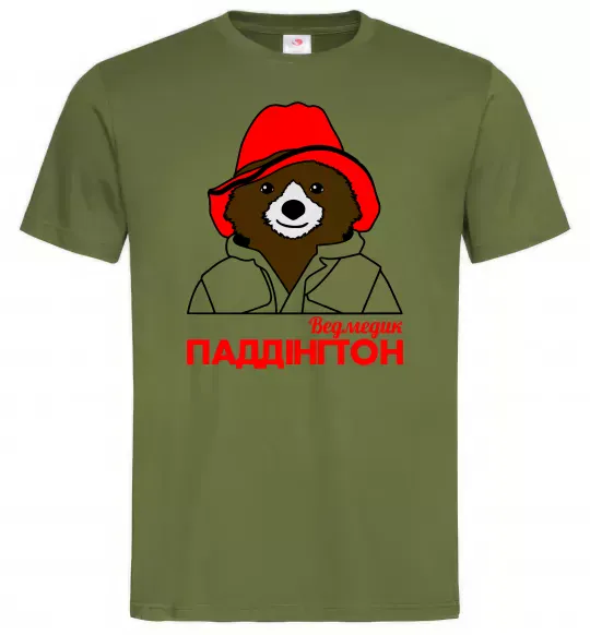 Мужская футболка Ведмедик Паддінгтон Оливковый фото