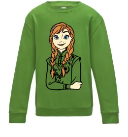 Детский Свитшот Анна Холодне Серце Лаймовый фото