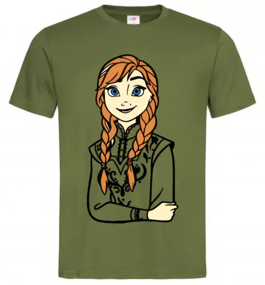 Чоловіча футболка Анна Холодне Серце Оливковий фото