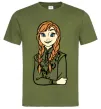 Чоловіча футболка Анна Холодне Серце Оливковий фото