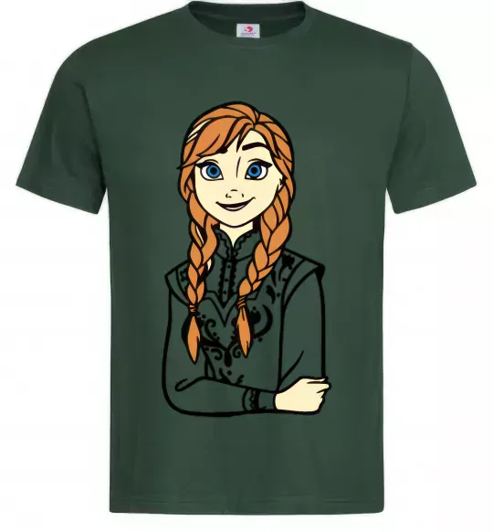 Чоловіча футболка Анна Холодне Серце Темно-зелений фото