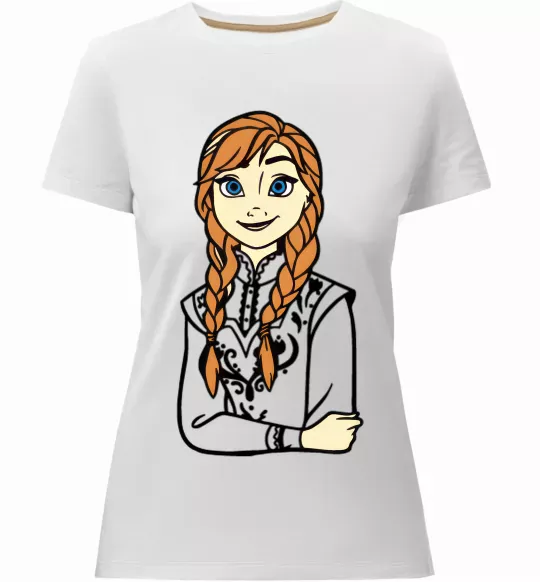 Женская премиум футболка Анна Холодне Серце Белый фото