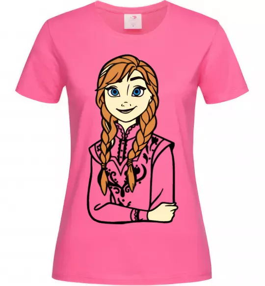 Женская футболка Анна Холодне Серце Ярко-розовый фото