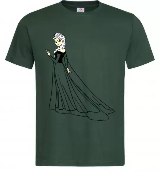 Чоловіча футболка Ельза Холодне Серце Темно-зелений фото