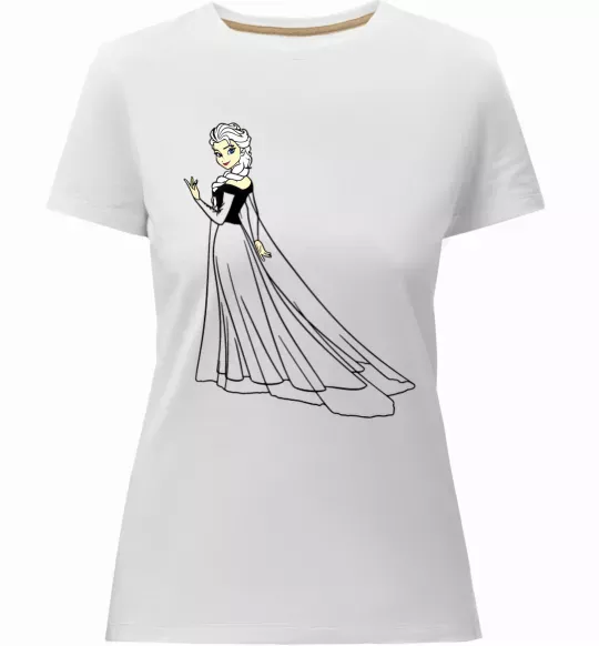 Жіноча преміум футболка Ельза Холодне Серце Білий фото