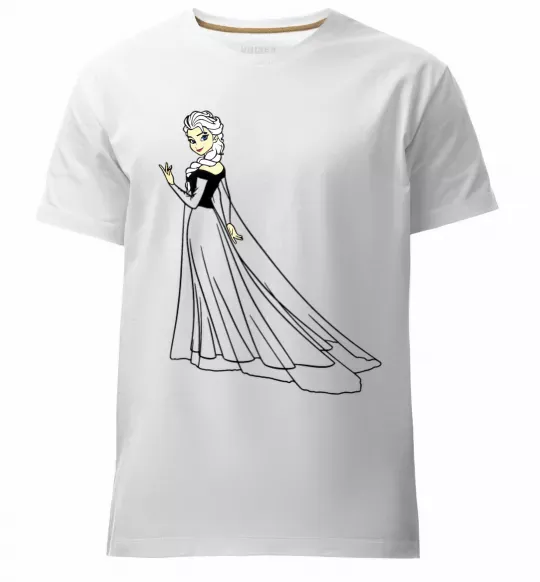 Мужская премиум футболка Ельза Холодне Серце Белый фото