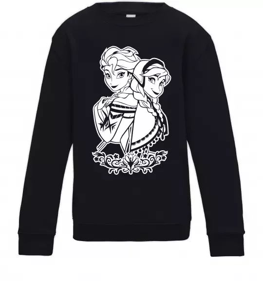 Детский Свитшот Анна та Ельза Черный фото