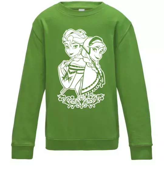 Детский Свитшот Анна та Ельза Лаймовый фото