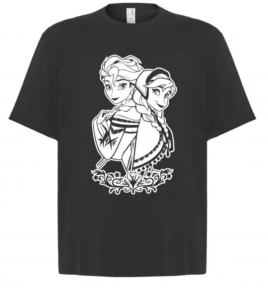 Футболка Оверсайз Анна та Ельза Чорний фото