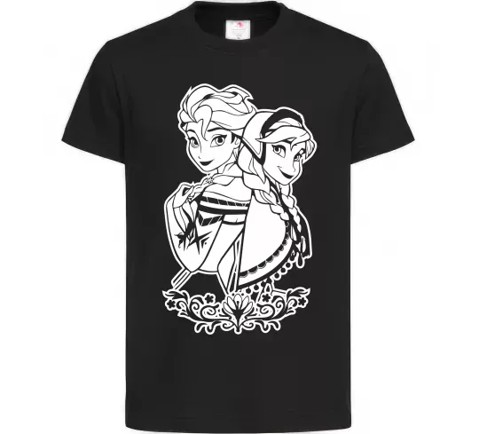 Детская футболка Анна та Ельза Черный фото