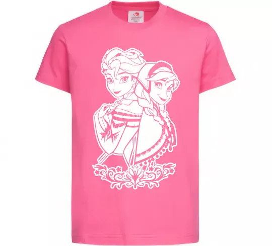 Детская футболка Анна та Ельза Ярко-розовый фото