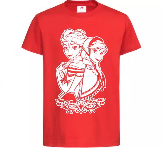 Детская футболка Анна та Ельза Красный фото