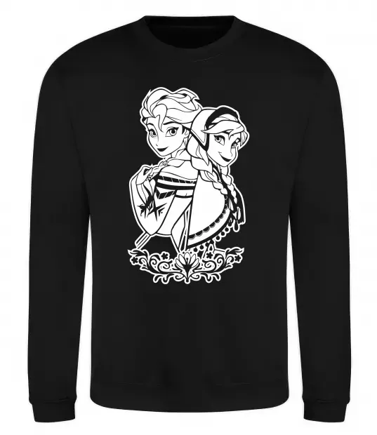 Свитшот Анна та Ельза Черный фото