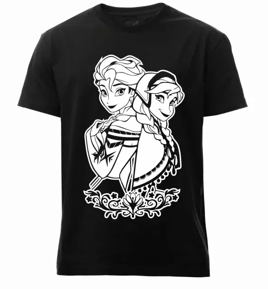 Чоловіча преміум футболка Анна та Ельза Чорний фото