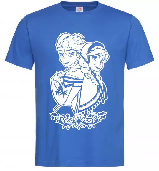 Чоловіча футболка Анна та Ельза Яскраво-синій фото
