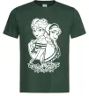Чоловіча футболка Анна та Ельза Темно-зелений фото