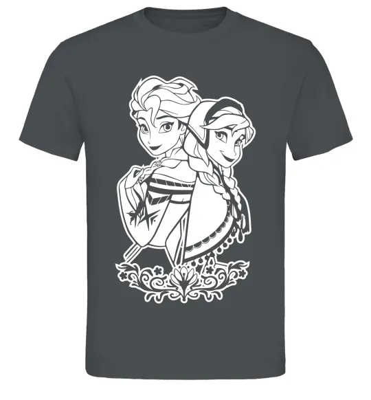 Чоловіча футболка Анна та Ельза Графіт фото