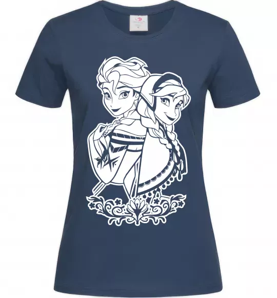 Женская футболка Анна та Ельза Темно-синий фото