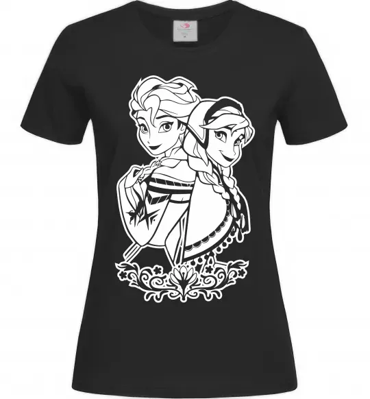 Женская футболка Анна та Ельза Черный фото