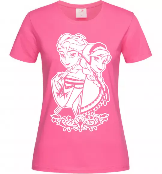 Женская футболка Анна та Ельза Ярко-розовый фото