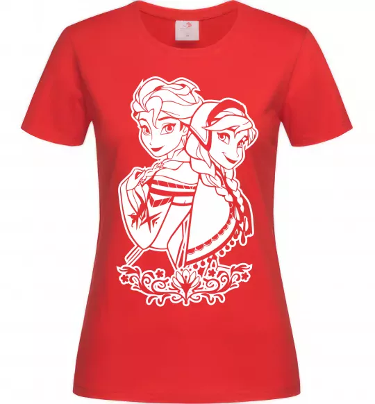 Женская футболка Анна та Ельза Красный фото