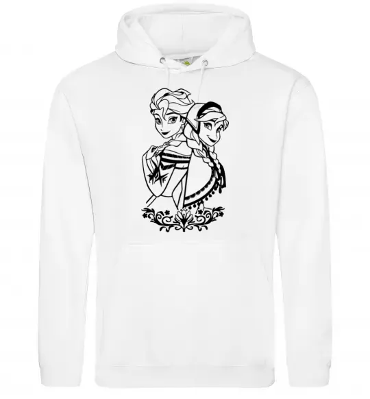 Чоловіча толстовка (худі) Анна та Ельза Білий фото
