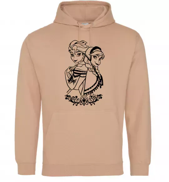 Чоловіча толстовка (худі) Анна та Ельза Пісочний фото
