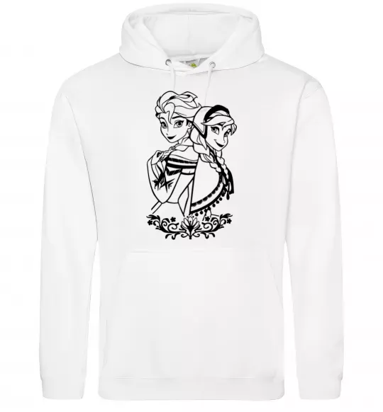 Жіноча толстовка (худі) Анна та Ельза Білий фото