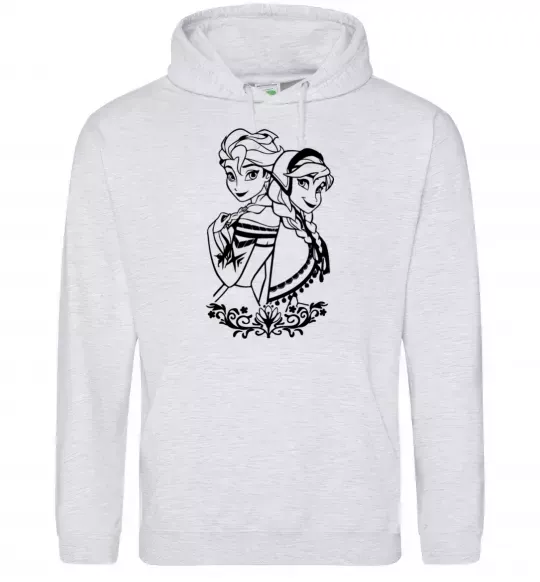 Жіноча толстовка (худі) Анна та Ельза Сірий меланж фото