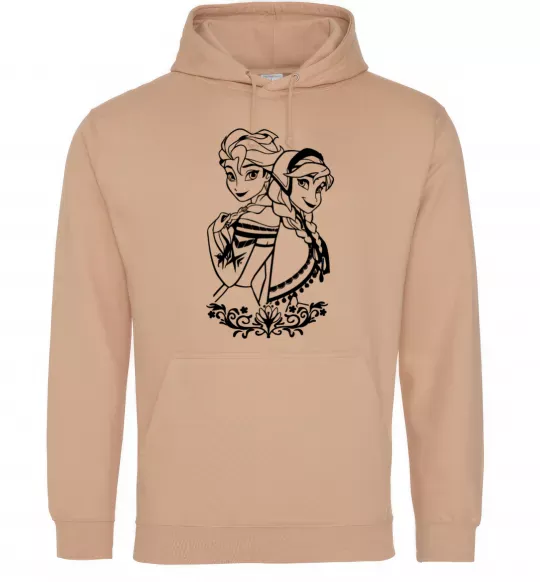 Жіноча толстовка (худі) Анна та Ельза Пісочний фото