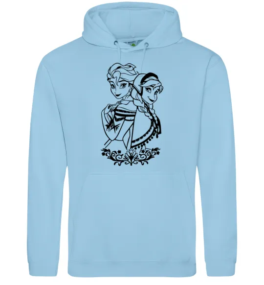 Жіноча толстовка (худі) Анна та Ельза Блакитний фото