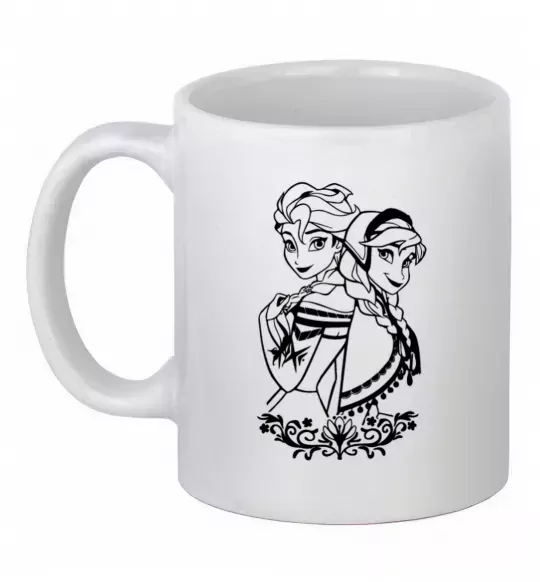 Чашка керамічна Анна та Ельза Білий фото