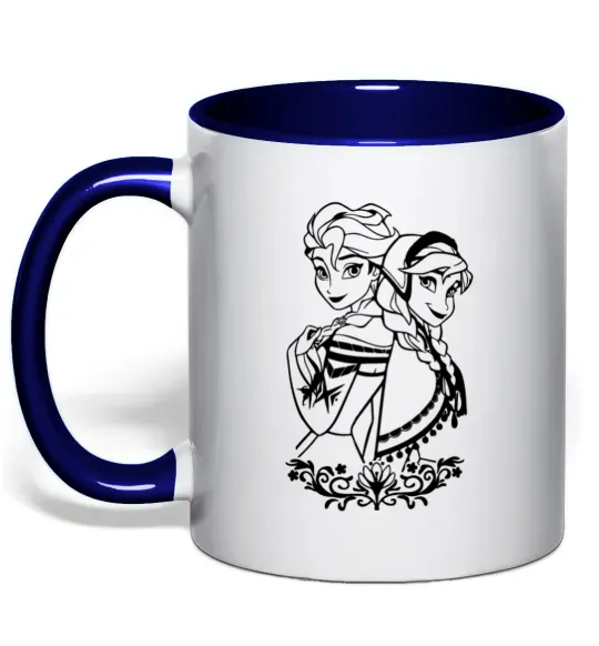 Чашка с цветной ручкой Анна та Ельза Глубокий темно-синий фото