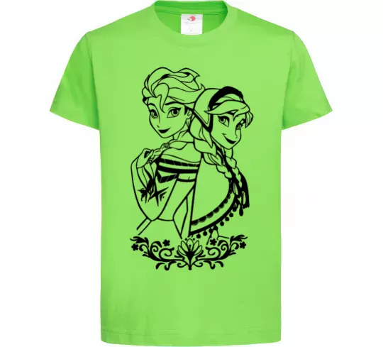 Детская футболка Анна та Ельза Лаймовый фото
