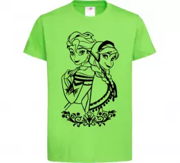Детская футболка Анна та Ельза Лаймовый фото