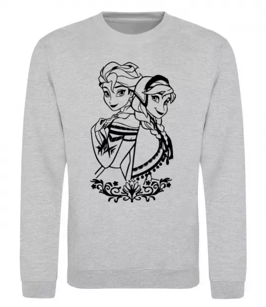 Свитшот Анна та Ельза Серый меланж фото