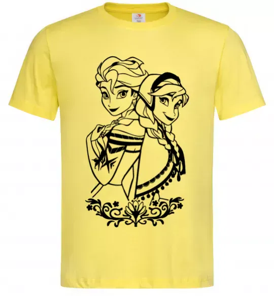 Чоловіча футболка Анна та Ельза Лимонний фото