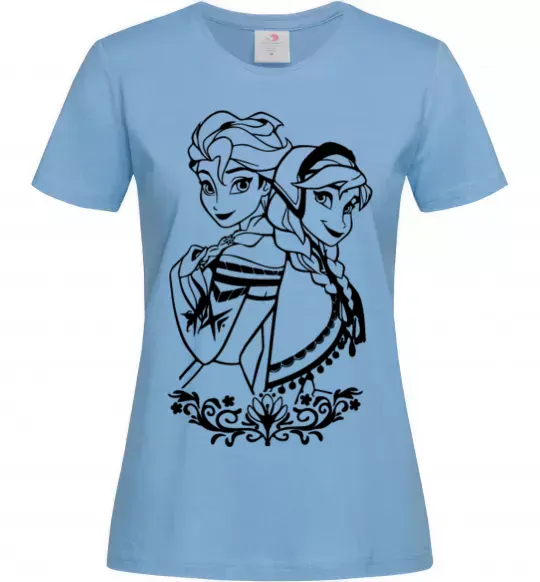 Женская футболка Анна та Ельза Голубой фото