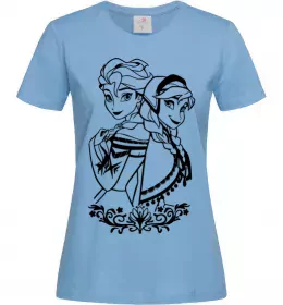 Женская футболка Ельза портрет Голубой фото