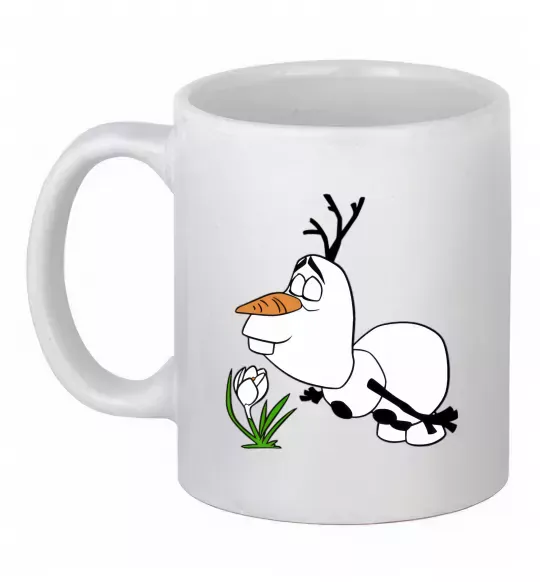 Чашка керамическая Олаф весна Белый фото