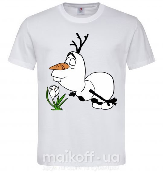 Мужская футболка Олаф и весна Белый фото