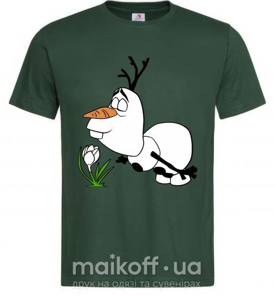 Мужская футболка Олаф и весна Темно-зеленый фото