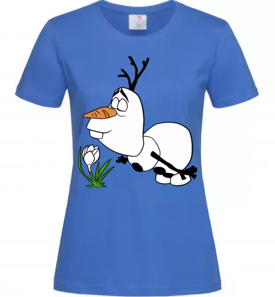 Женская футболка Олаф весна Ярко-синий фото