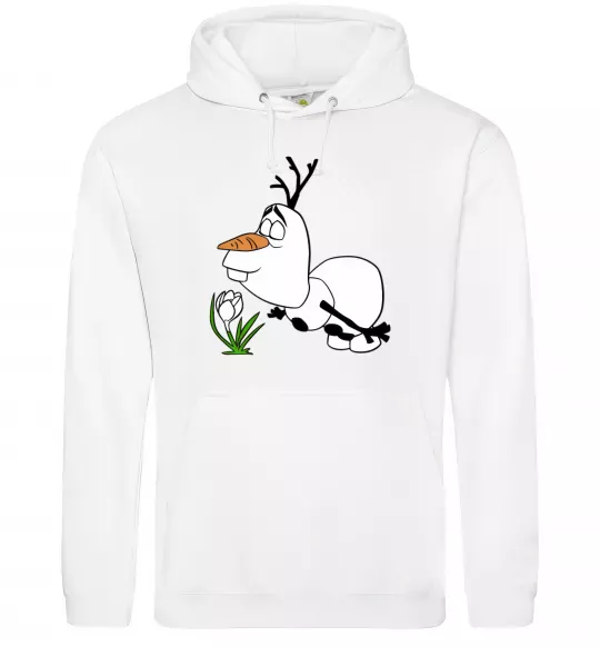 Женская толстовка (худи) Олаф весна Белый фото