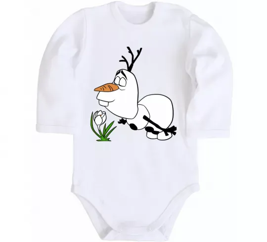 Дитячий бодік Олаф весна Білий фото