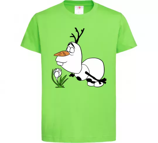 Детская футболка Олаф весна Лаймовый фото